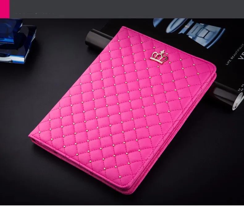 9.7'' Luxury PU Tablet Coque For iPad Air 2 Air 1 Case Flip Crown Luxury Stand Protective Cover for iPad Air 1 Air 2 Case Stand