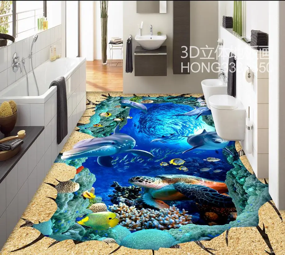 

3d flooring Ocean World Street Park 3D painting floor painting 3d floor painting wallpaper