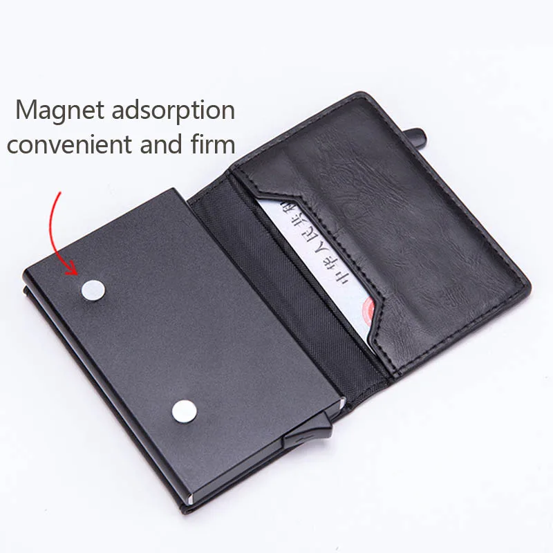 New Smart card holder Vintage PU Leather Coin Purses Magnetic Closing Card case Casual Men wallet RFID Blocking Card Wallet