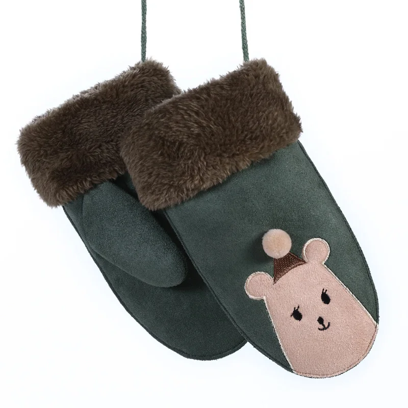 2022 neue Winter Mädchen Jungen Handschuhe Nette Cartoon Kaninchen Verdicken Warme Fleece Handschuh Kinder Volle Finger Handschuhe Handgelenk Fäustlinge Hand 1Pairs