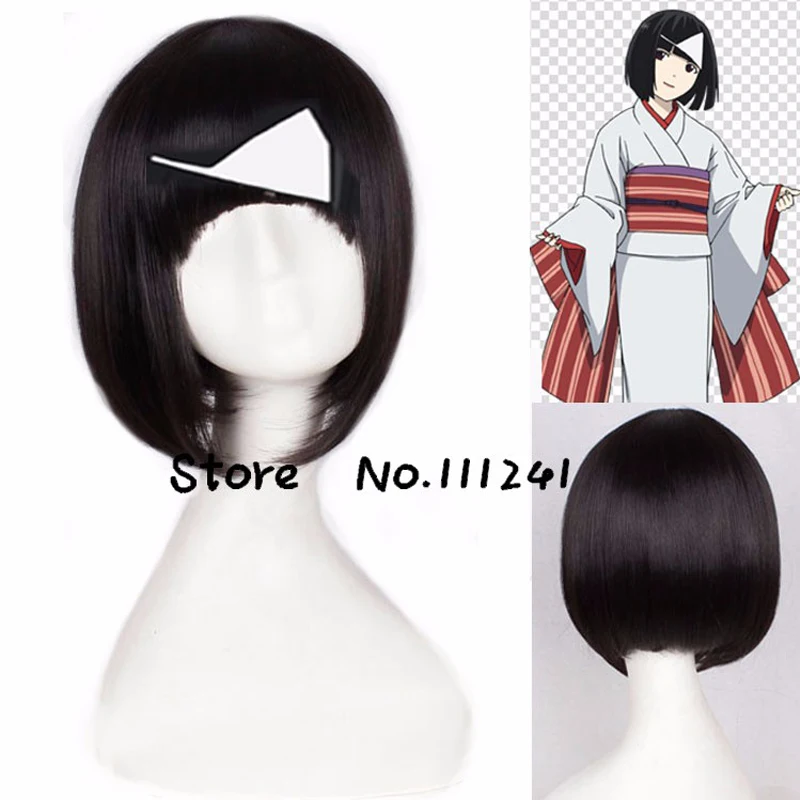 

Noragami Nora Cosplay Wig Short Black Synthetic Hair + wig cap