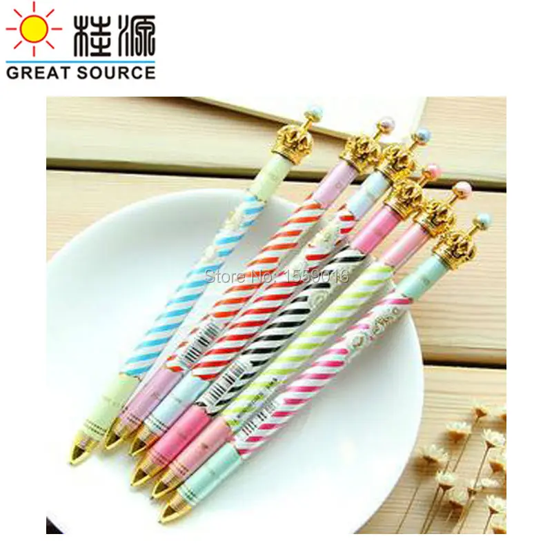 Makeasy Black ink  gel pen 12pcs per lot cute  color crown pearl  high quality