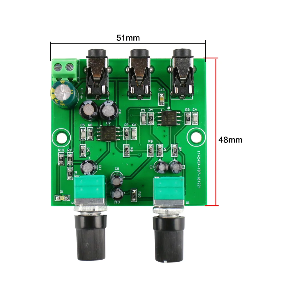 GHXAMP Two Way Stereo Audio Signal Mixer Board For One Way amplification Output Headset Amplifier audio DIY (2 Input 1 Output)