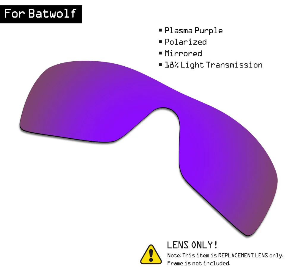 

SmartVLT Polarized Sunglasses Replacement Lenses for Oakley Batwolf - Plasma Purple