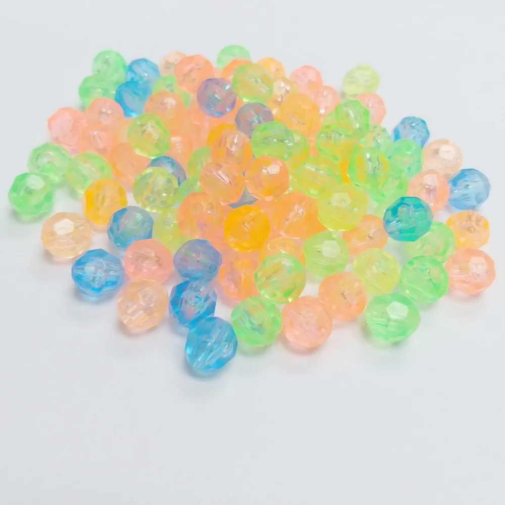 wholesale 100PCS bulk round shape multi color Charms Loose 10mm Color Pony Beads DM047 for girl school science home crafts