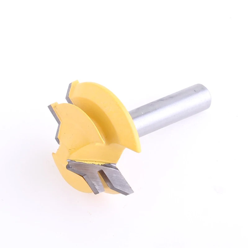 1PC 8mm Shank Lock Miter Router Bit Anti-kickback 45 Degree 1/2 3/4 Inch Stock Tenon Cutter for Woodworking Tools