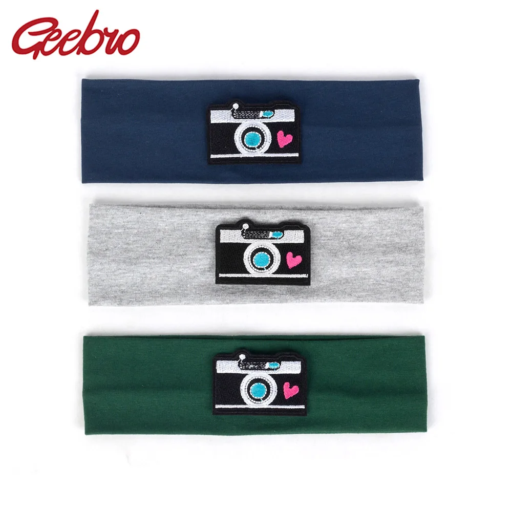 Geebro Baby Boys Girls camera Headbands Child Kids Soft Solid Cotton Elastic Headwear Fashion Hair Band Hair Accessories