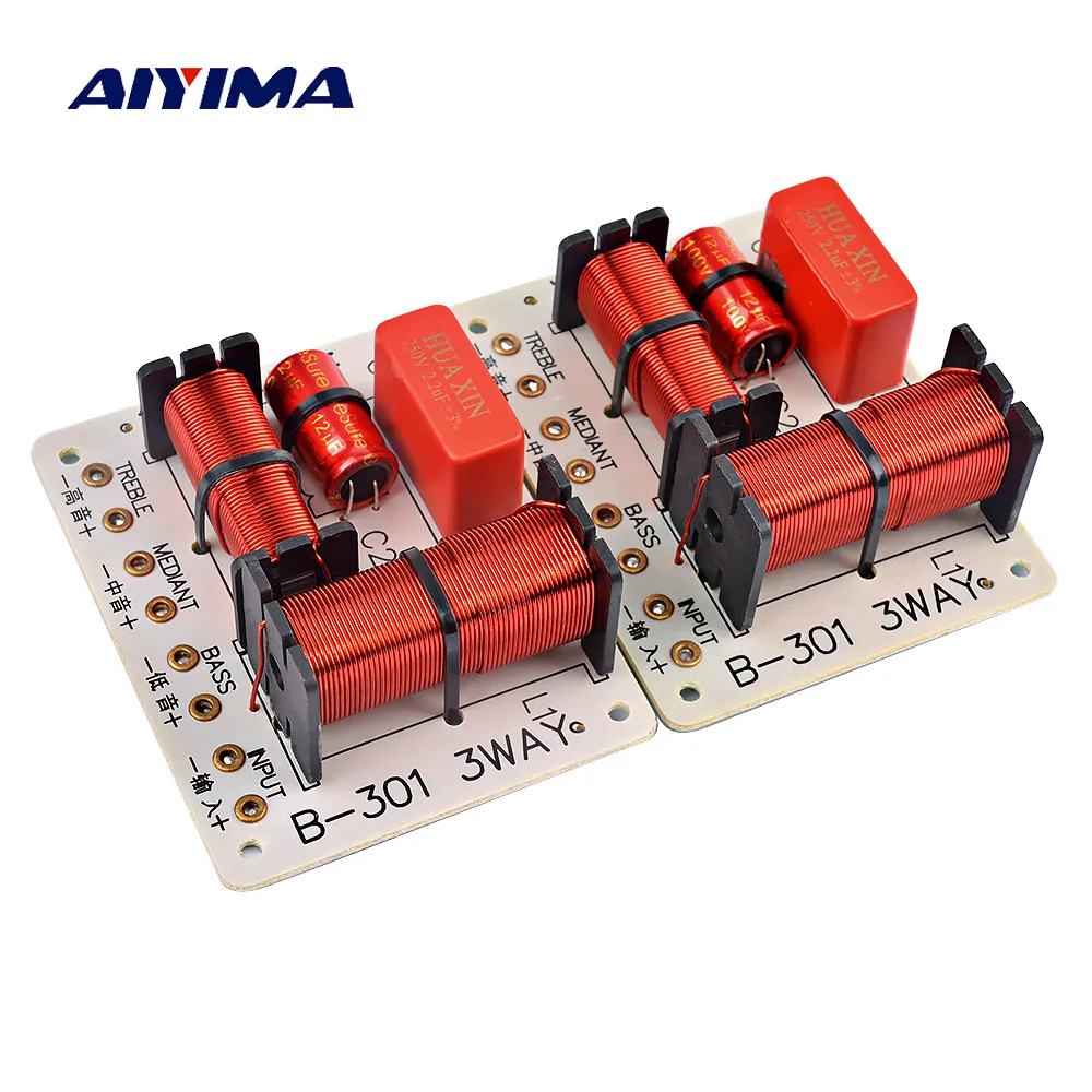 AIYIMA-Crossover de Altifalantes Audio, Agudos, Médios, Bass, Filter, Frequency Divisor, 3 Ways, 150W, 1000Hz, 5000Hz, 2Pcs