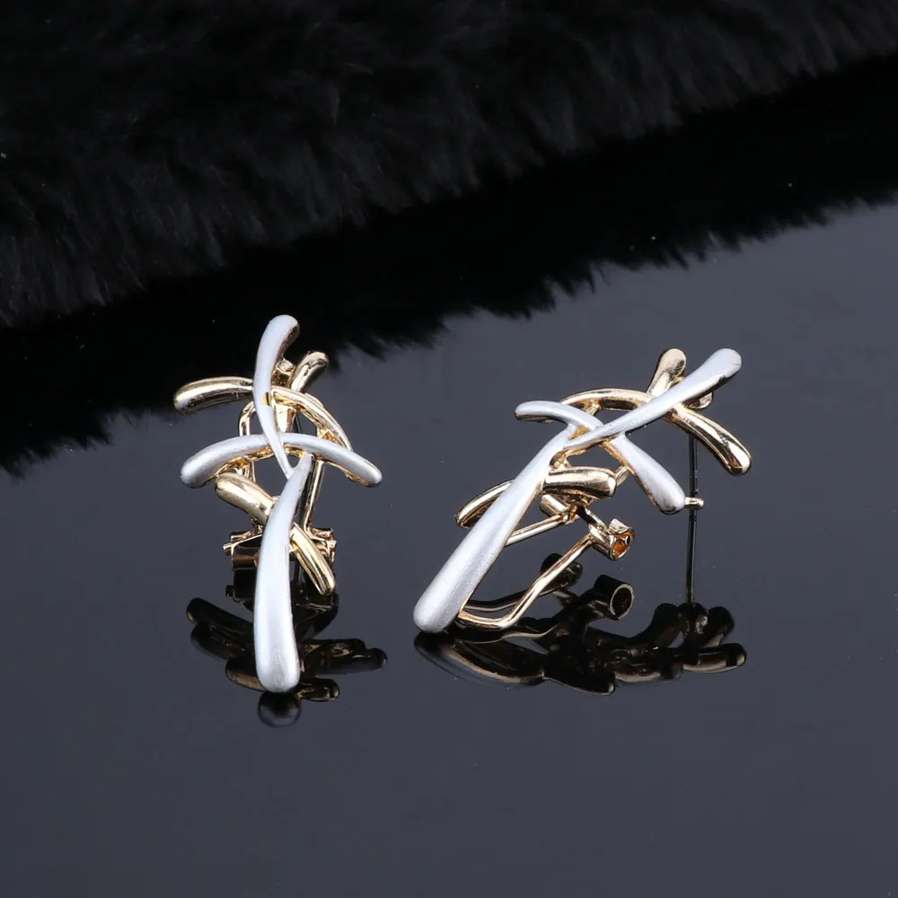 Fashion Metallic Earrings Statement Cross Jewelry Set For Women Punk Style Female Party Jewelry Sets