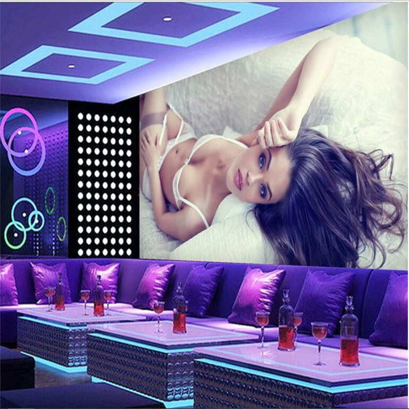 

beibehang Custom Wallpaper Large Wallpaper Sexy Beauty Hotel Bar Nightclub KTV Background Wall Painting Nonwoven Wallpaper