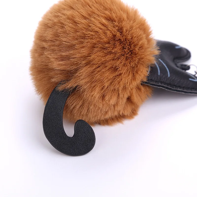 Original New Fluffy Rabbit Fur Ball Pompon Cat Keychain Female Pom Pom Bunny Fur Kitty Key Chain Women Bag Car Charm Gift