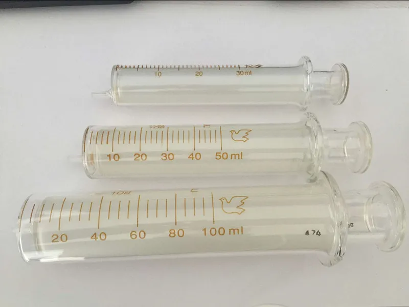 1ml/2ml/3ml/5ml/10ml/20ml/30ml/50ml/100ml Glass syringe injector sampler dispensing with ink chemical medicine