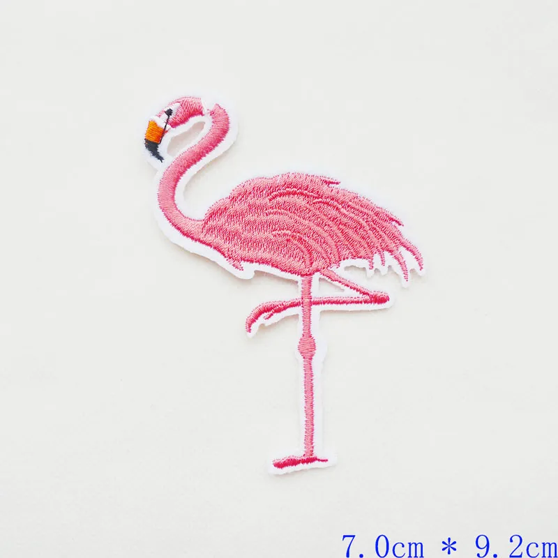 Bird Animals Embroidery Iron On Patches For Clothing DIY Flamingo Stripes Kids Garment Jeans Stickers Applique Embroidered Badge