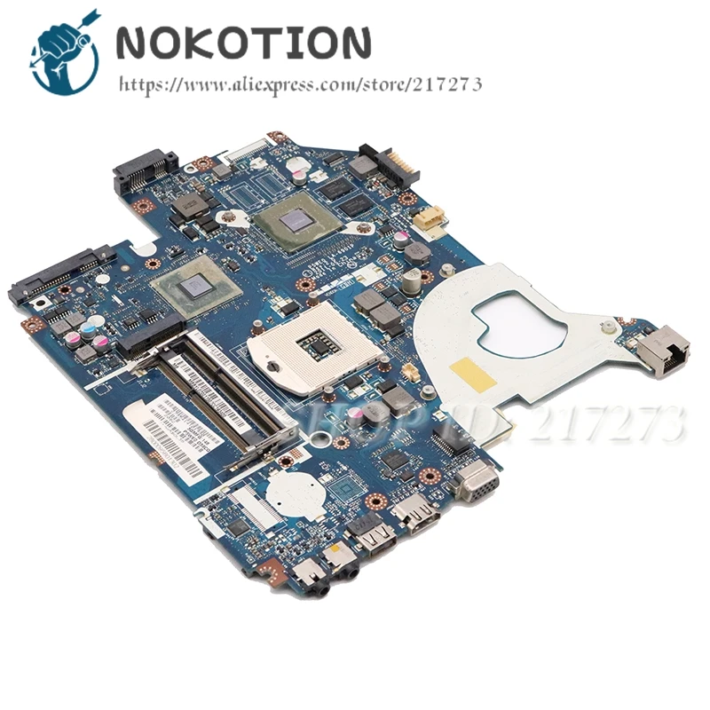 NOKOTION MBBYL02001 LA-6901P Laptop Motherboard For Acer aspire 5750 5750G MAIN BOARD HM65 DDR3 610M Video card Free CPU