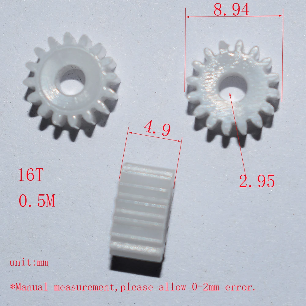 10/100pc 16T 3mm otwór 0.5M przekładnia z tworzywa sztucznego dron rc samochodów samolot robot dziecięce zabawki dla chłopców diy akcesoria dla dzieci montessori GP163A