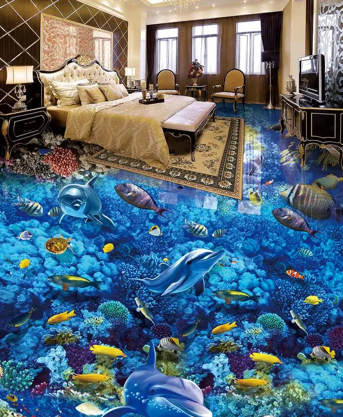 

3d flooring self adhesive seabed wallpaper murals for living room Bedroom bathroom pool PVC waterproof 3d flooring