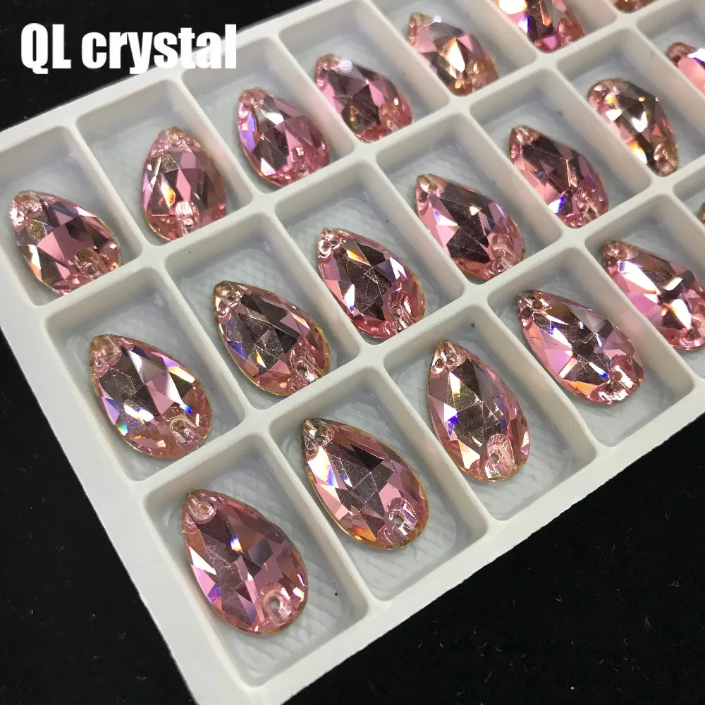 11x18mm K9 Teradrop Sew On Flatback Rhinestones Sewing Glass Crystal  Sew-on Stone for Wedding Decoration DIY Clothes bags shoes