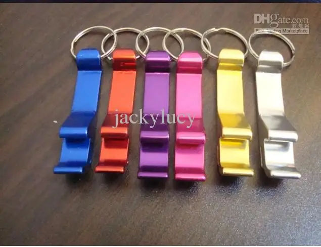 Portable Aluminum alloy beer bottle opener with keyChain new style 2-in-1 design for party gift 100pcs/lot