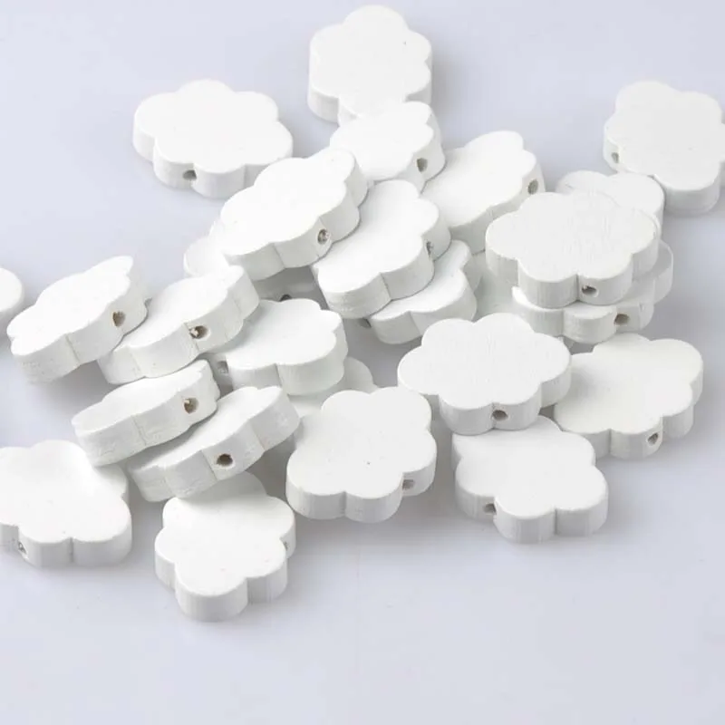 Natural Wooden beads 2018 new White Cloud Spacer Beads For Jewelry Making 22x17mm 20Pcs DIY MT2008X