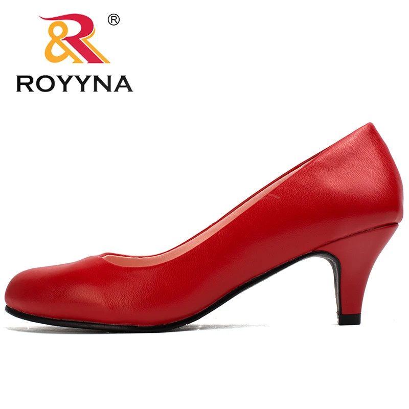 ROYYNA-zapatos de tacón de talla grande para mujer, calzado Sexy con punta redonda, suave, colorido, para primavera y otoño, envío gratis