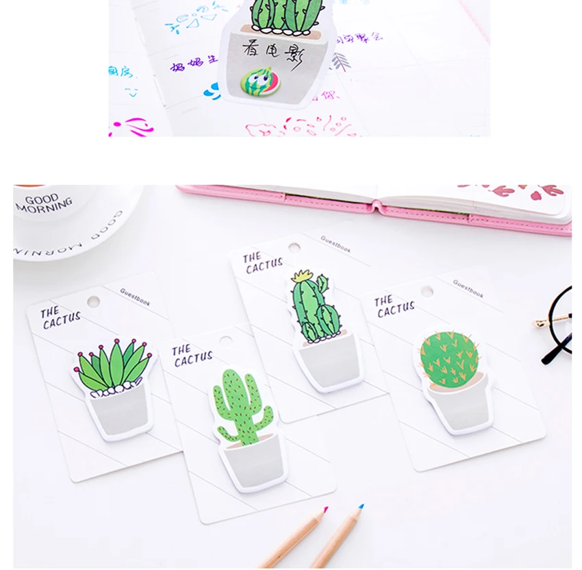 cactus memo pad plant paper sticker stationery office supplies notes bookmark label notepad novelty sticky notes