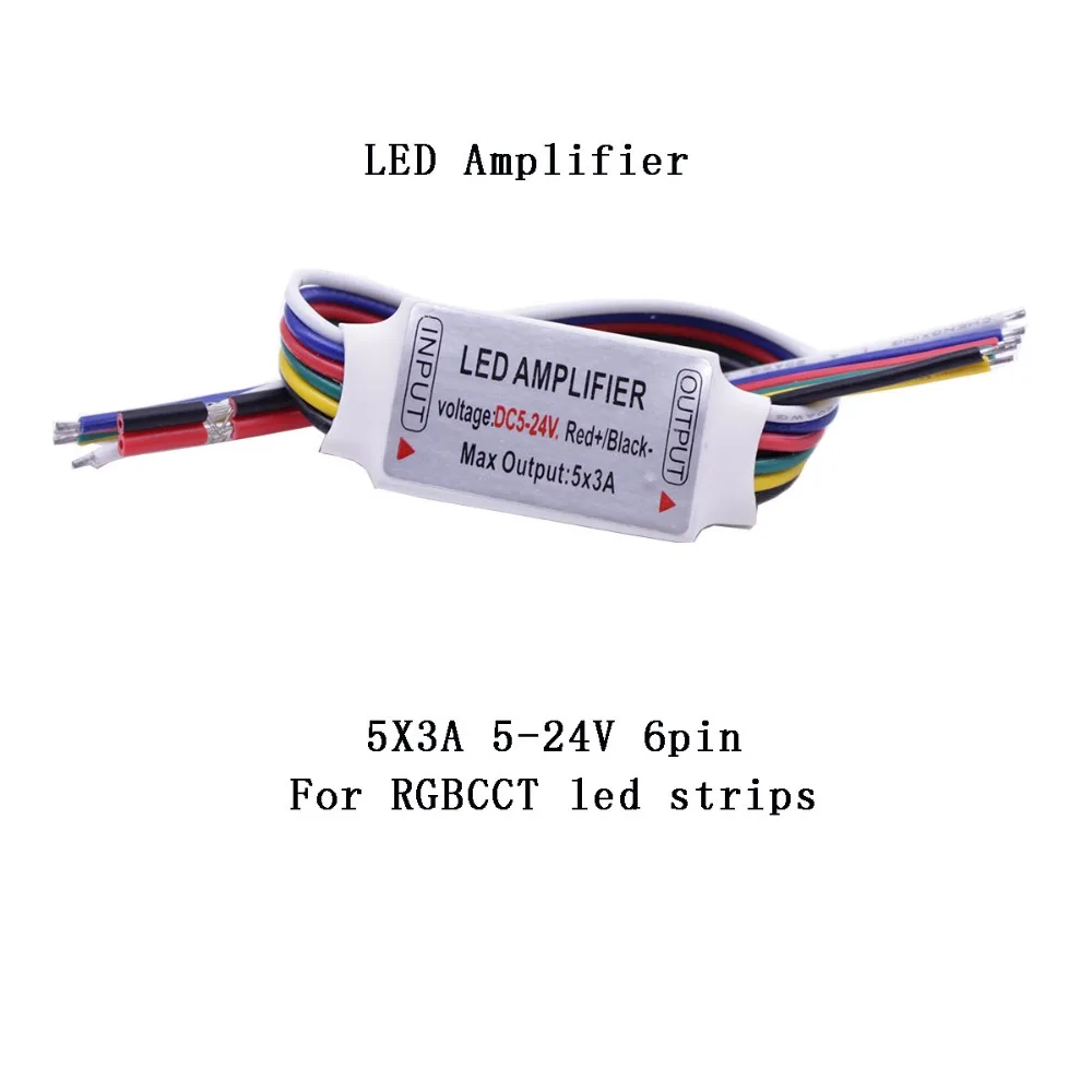 1pcs/lot Led Amplifier Controller Signal Repeater Accessory for RGB RGBW RGBCCT RGBWW 5050 2835 Led Strip Light 4 5 6Pin 3X5A