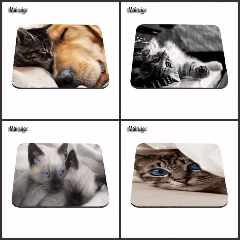 

High Quality New square Blue Eye cat Rubber Soft Gaming Mouse Games Black Mouse pad 18*22cm and 25*29cm And 25*20cm