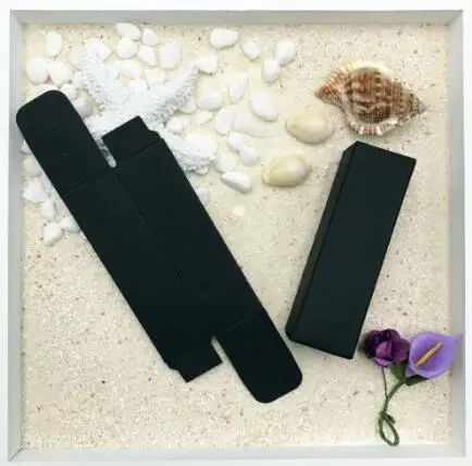 100pcs/lot- 2*2*7.1cm,2*2*8.5cm,2*2*10cm Black White Kraft Paper Box For Lipstick Essential Oil Perfume Sprays Sample Boxes