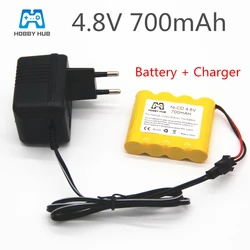 4.8v Ni-cd Battery and charger for RC toys Car Boats Guns 4* AA 4.8v 700mAh Battery for RC boat model car toy