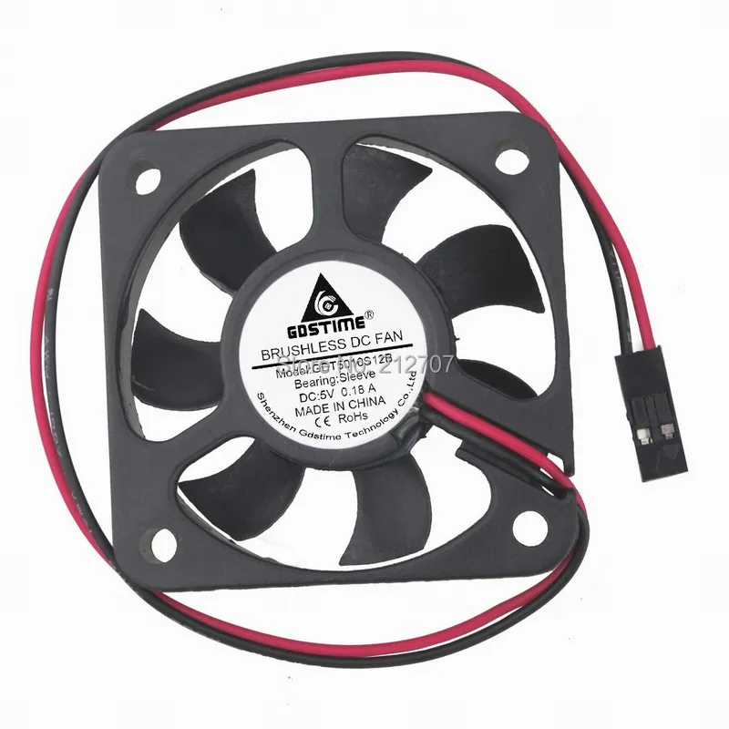 1PCS Gdstime Dupont 2Pin 5V 5010 50x50x10mm 50MM DC Mini Radiator Cooler Cooling Fan Fans