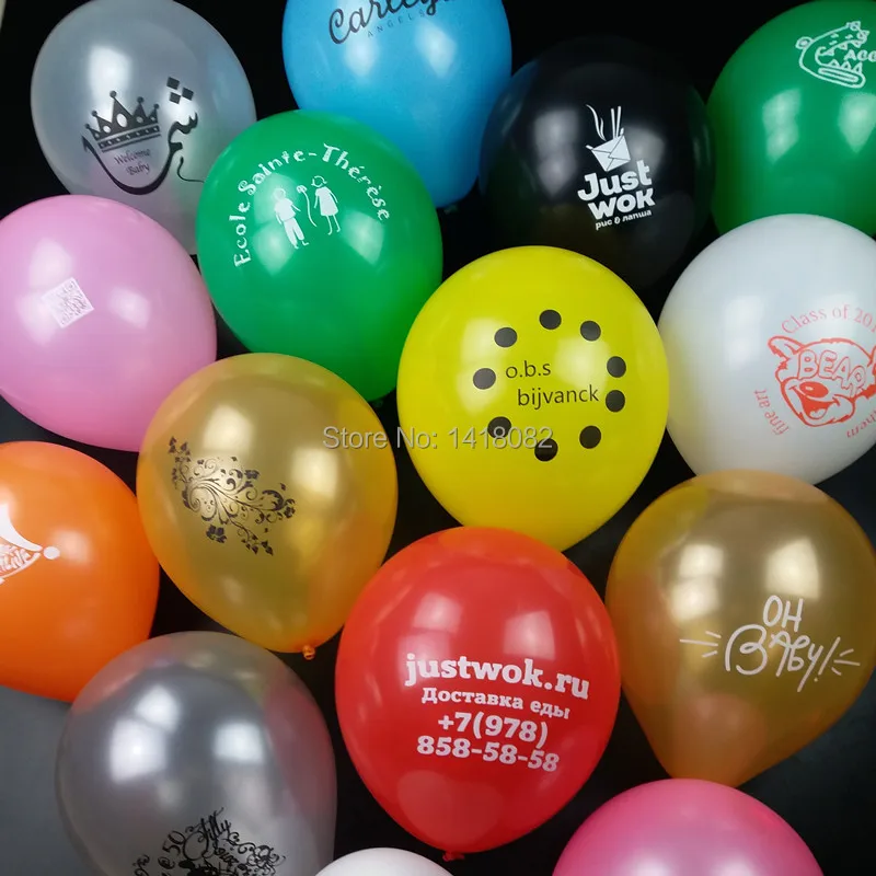 

500pcs Advertising balloon printing custom Customizable pearl and matte thick 2.2 g 10''wedding circular latex balloon