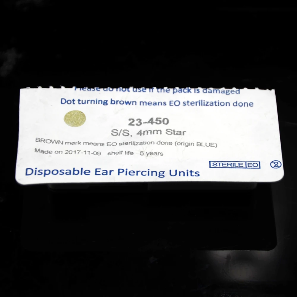 1 Piece Sterilized Disposable Safety Nose Ear Piercing Device Sterile Bezel Cute Earring Crystal Flower Studs Ear Piercer Unit