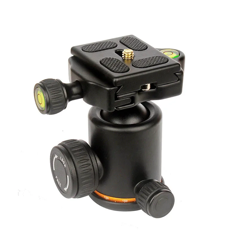 QZSD Q06 전문 카메라 삼각대 360 도 볼 헤드, 퀵 릴리스 플레이트 1/4 "나사 3/8" 카메라 삼각대 용 나사 너트