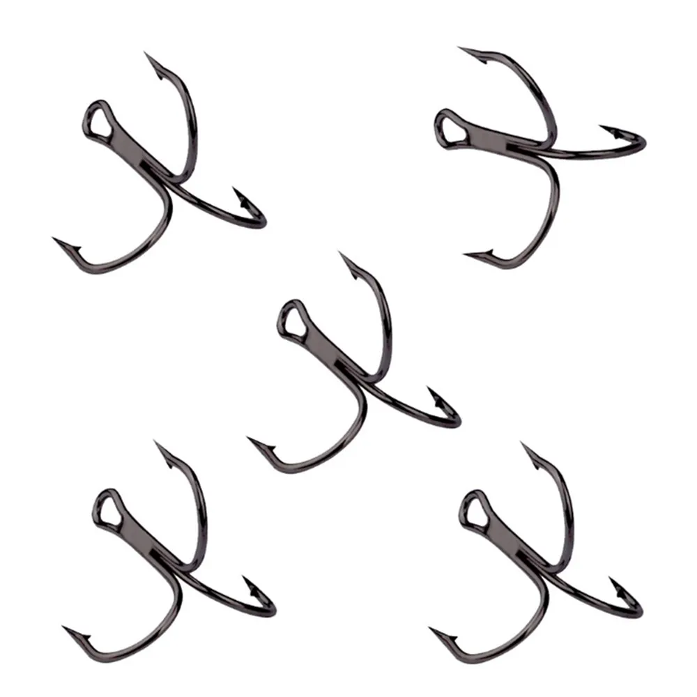 10pcs/lot 2# 4# 6# 8# 10# Overturned High Carbon Steel Fishing Hooks Material Treble Black Hooks For Bass Pike Tackle