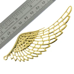 6 Pcs Golden Filigree Angel Wings Charms Pendant Jewelry DIY Making Craft