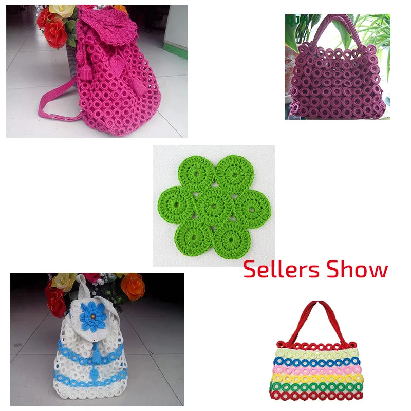 50pcs/Lot Sewing Hand-Woven Plastic Circle DIY Accessories, Backpack Handbag Cushion Sewing Process