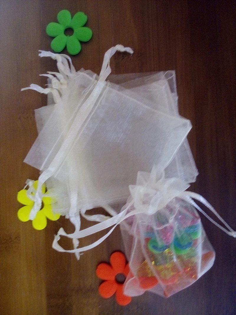 30*40cm 200pcs Organza Bag white Drawstring bag jewelry packaging bags for tea/gift/food/candy small transparent pouch Yarn bag