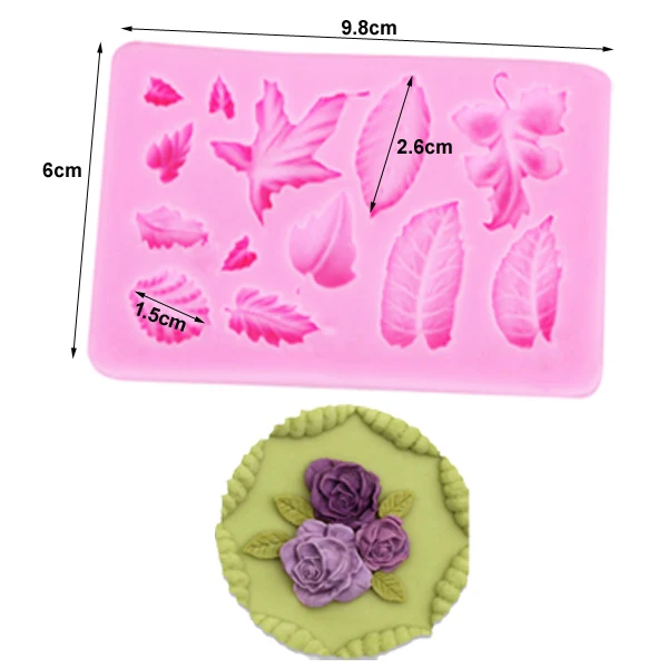 M961 Rose Leaves &Maple Silicone Mold Epoxy UV Resin Candy Polymer Clay Fondant Mold Cake Decorationg Tool Flower GumPaste Mould