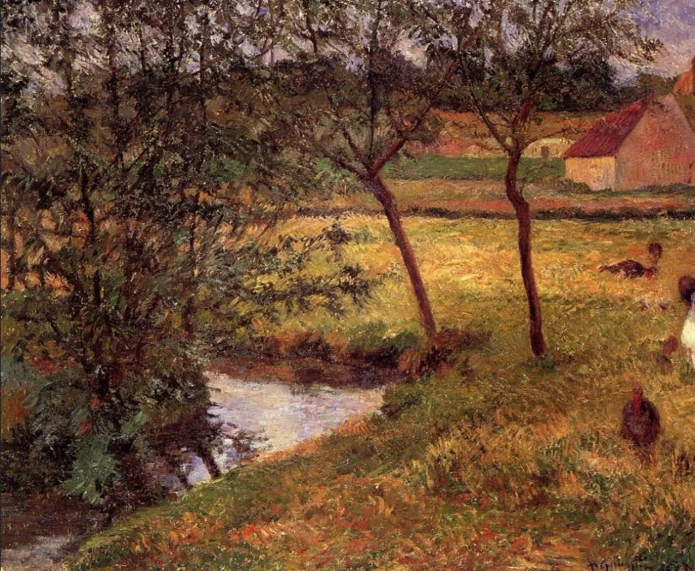 High quality Oil painting Canvas Reproductions Stream in Osny (1883)by Paul Gauguin hand painted