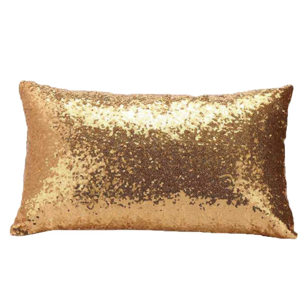 Solid Glitter Cushion Cover Sequin Bling Throw Pillow Case 30 x 50cm Cafe Home Decor  For Sofa Seat Decorative Pillows Cover