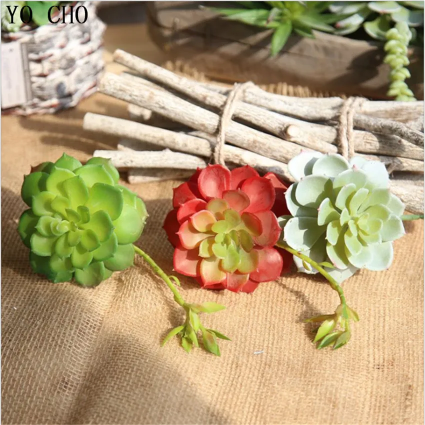 YO CHO 1PC Simulation Succulents For Home Decoration Accessories DIY Artificial Succulent Fake Flower Wedding Paty Outdoor Decor