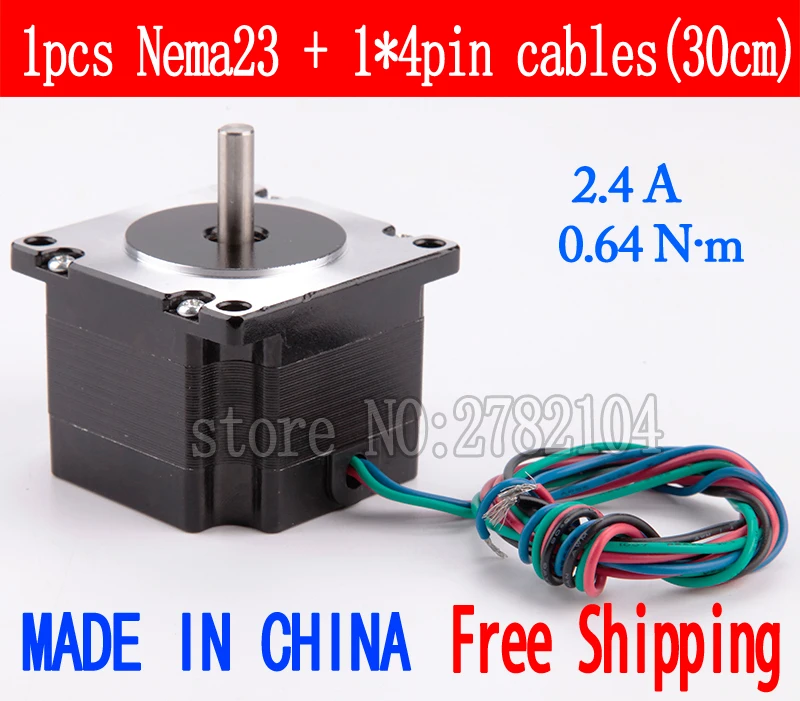 Free shipping 1pc Quality 57HB1401 4-lead Nema 23 Stepper Motor 57 motor 57BYGH  2.4A 0.64N.m CNC Laser and 3D printer