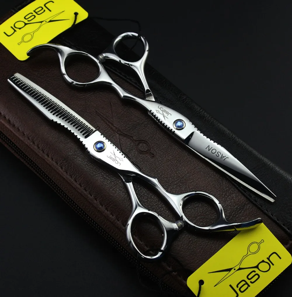 308-1# 6'' Brand Jason TOP GRADE Hairdressing Scissors JP 440C Cutting Scissors Thinning Shears Professional Human Hair Scissors