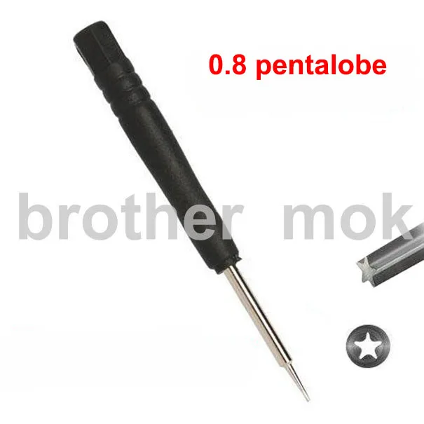 Black 0.8 Pentalobe Screwdriver 5 Point Star Pentacle Pentagram Diameter 3.0mm Key for iPhone 4S 5 6 7 Plus 1000pcs/lot