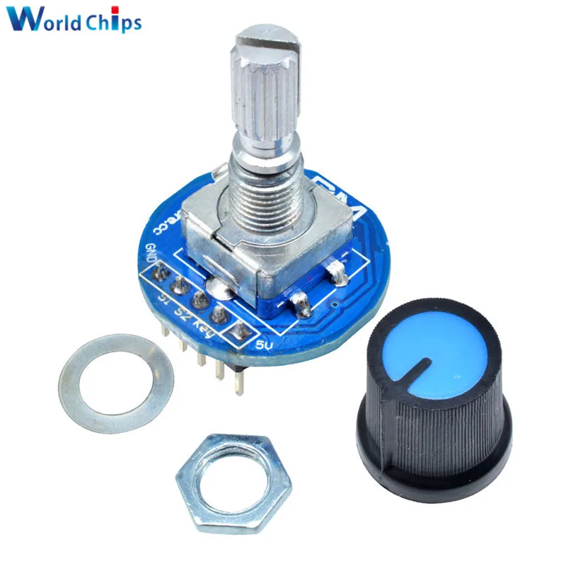 5pcs/lot diymore Rotary Encoder Module 5V Brick Sensor Development Round Audio Rotating Potentiometer Knob Cap for Arduino