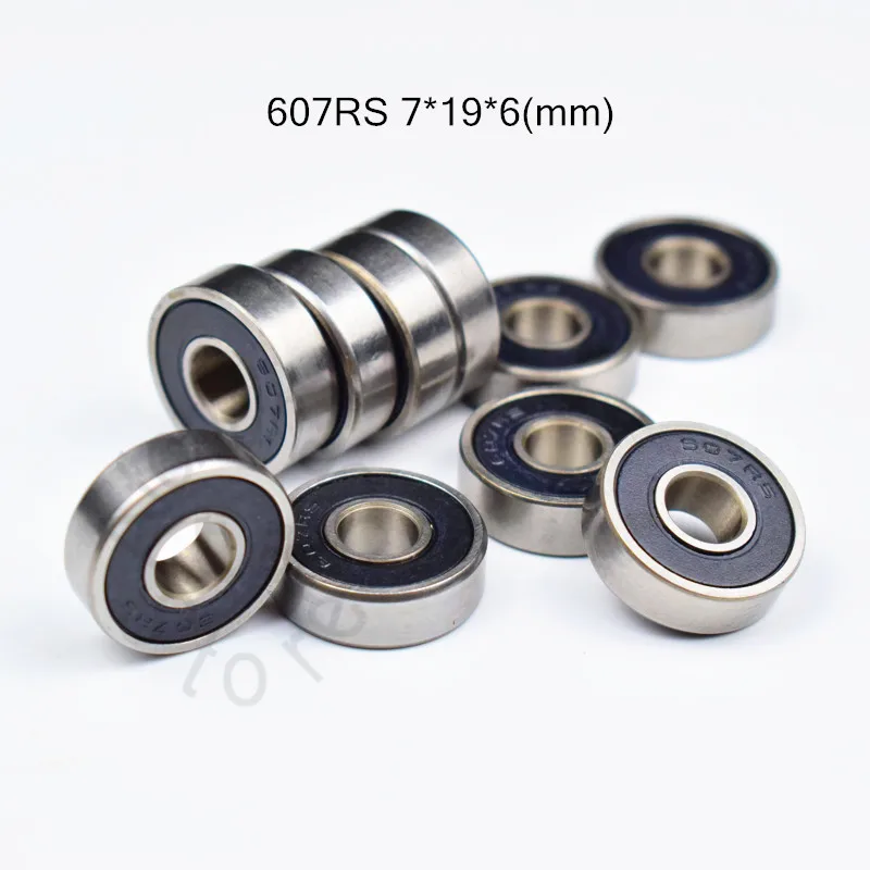 607RS 7*19*6(mm) 10pieces free shipping bearing ABEC-5 10pcs Sealed Miniature Mini Bearing 607 607RS chrome steel bearings