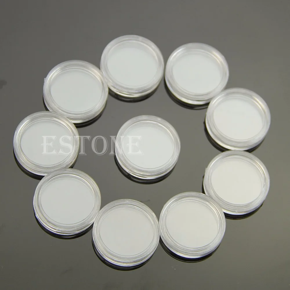 10pcs 18mm Applied Clear Round Cases Coin Storage Capsules Holder Round Plastic