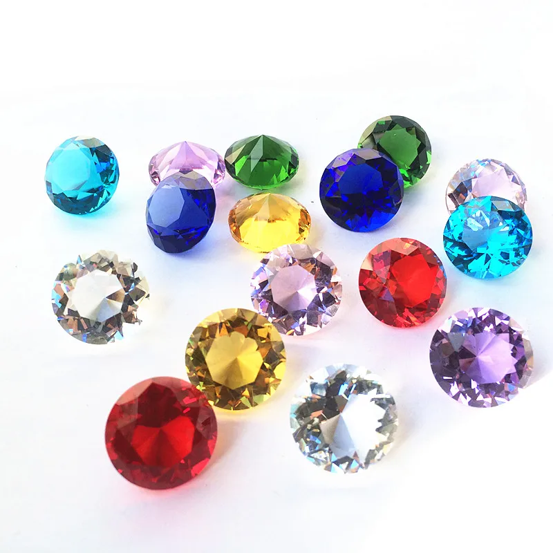 20mm 30pcs/Lot Mixed Colors Crystals Feng Shui Crafts for Wedding Table Decoration & Gifts crafts Quartz Diamond Paperweights