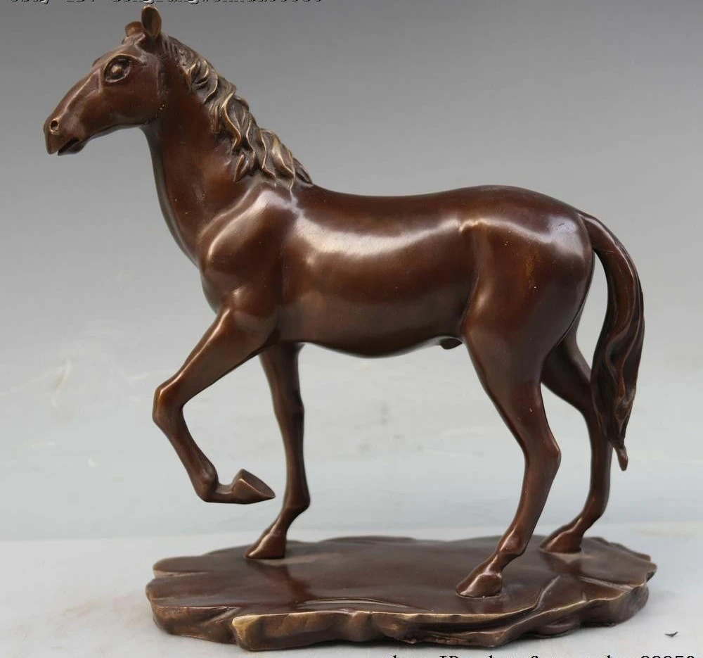 

Chinese Auspicious Bronze Copper Zodiac Horse Animal Success Running Art Statue