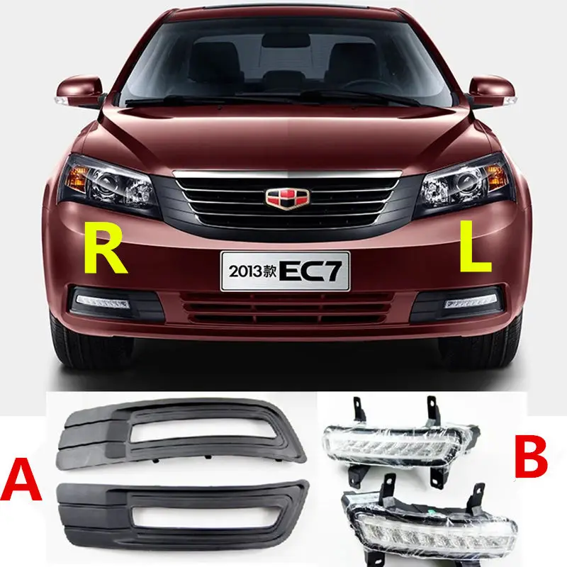 Car Front Led Daytime Running Lights Fog Light Frame For 2013 Year Geely Emgrand 7 Ec7 Ec715 Ec718